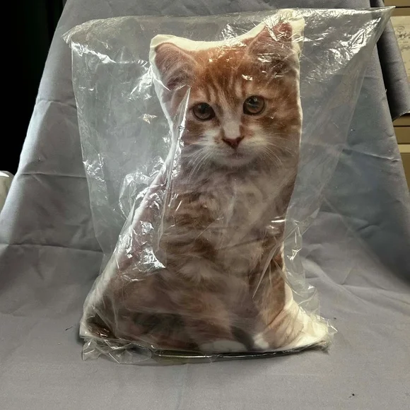 DOOR STOP, CAT ON BOTH SIDES, 15 X 12 ½ x 4 INCHES, ORANGE & WHITE FULL COLOUR, - Picture 5 of 6